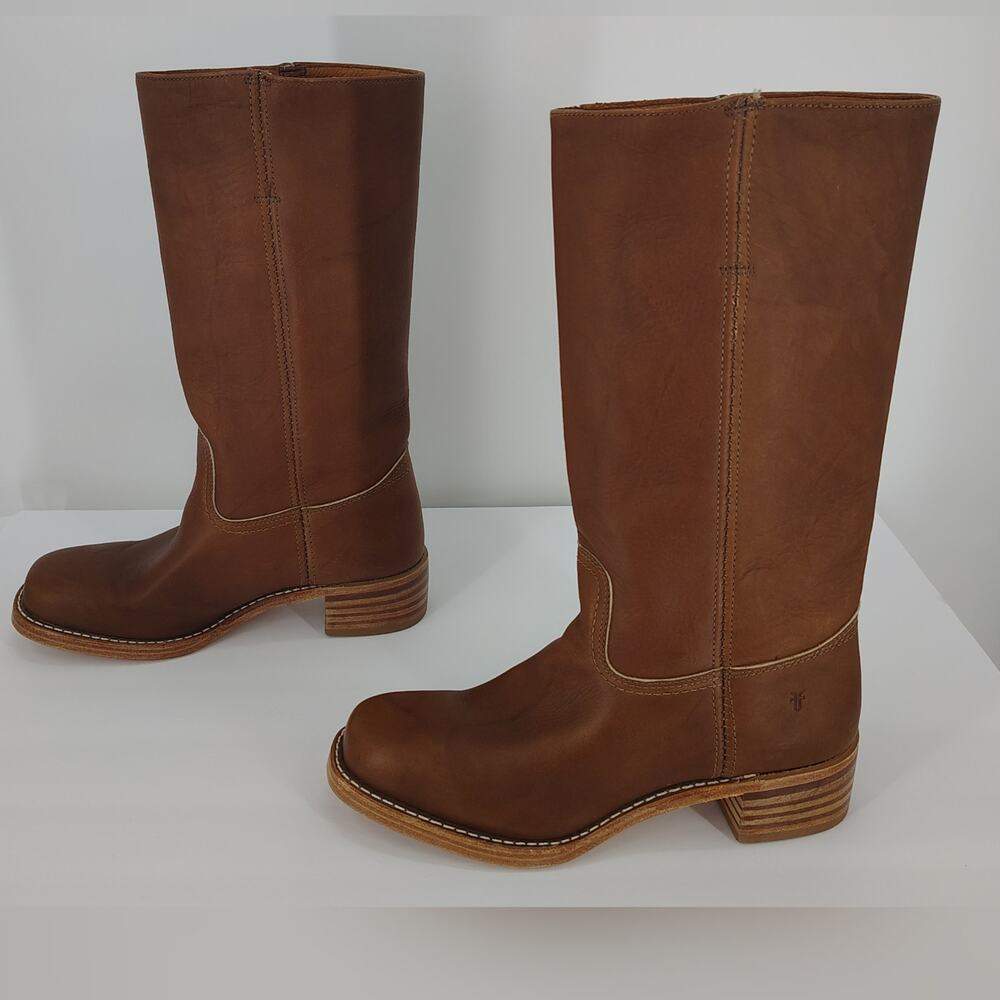 Frye Campus 14L Saddle Leather Tall Riding Boots Size 11 - Picture 14 of 14